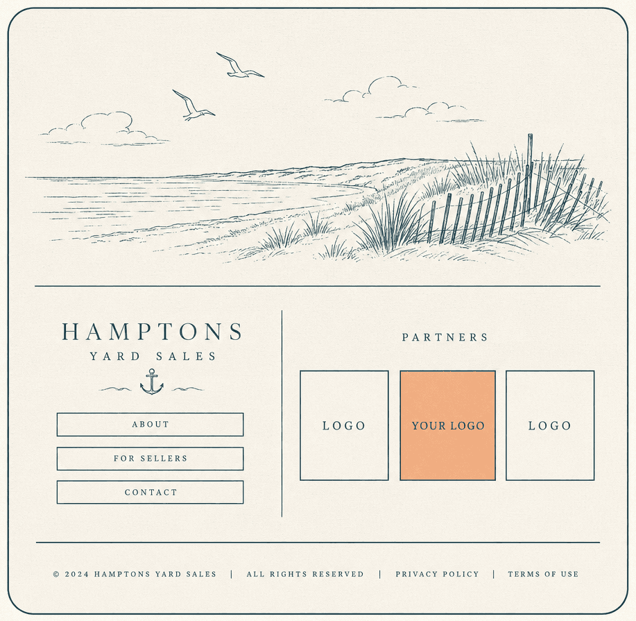 Illustration of the site footer with a partner logo lockup