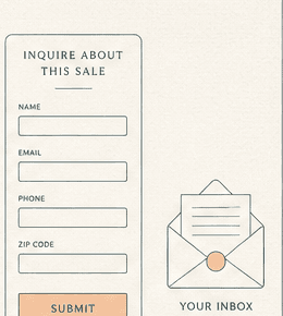 Illustration of an inquiry form flowing to the partner's inbox